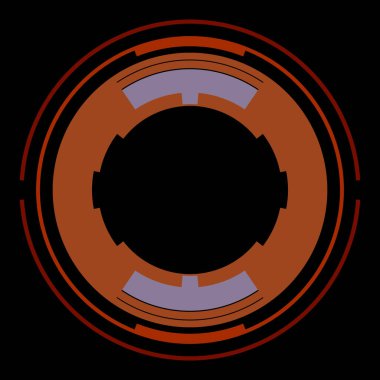 Fütürist dairesel gövde arayüzü elementi. Soyut çember geometrik arkaplan. Dijital teknolojinin grafiksel çizimi.