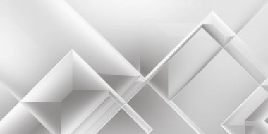 Beyaz 3d geometrik arka plan. Karanlık elementleri olan birinci sınıf soyut duvar kâğıdı. Poster, broşür, sunum ve web sitesi için özel tasarım. Moda lüks minimalist tasarım. Geometrik şablon. 