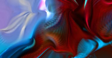 Hareketli girdapların soyut çizimi. Titreşimli renkli kıvrımların dönen akışı. Kıvrımlı ve kıvrımlı arka plan ve çizgiler. Garip duvar kâğıdı tasarımı. Dalgalanma arkaplanı.