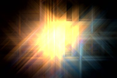 Parlak prizma arayüzü elementi. Soyut alevli geometrik arkaplan. Dijital teknolojinin grafiksel çizimi.