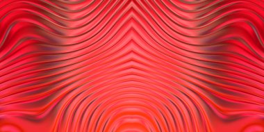 Renkli dalgalı yansıtıcı duvar kağıdının üç boyutlu çizimi. Duvar kağıdı, afiş, arkaplan, kart, kitap kapağı veya web sitesi için grafiksel illüstrasyon. Soyut parlak arkaplan.