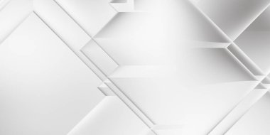 Beyaz 3d geometrik arka plan. Karanlık elementleri olan birinci sınıf soyut duvar kâğıdı. Poster, broşür, sunum ve web sitesi için özel tasarım. Moda lüks minimalist tasarım. Geometrik şablon. 