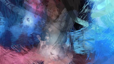 Soyut arkaplanda pürüzlü fırça darbeleri. Fırça boyası. Renkli boya darbeleri. Eşsiz duvar sanatı. Tuvaldeki modern sanat. Renkli çağdaş sanat eserleri.