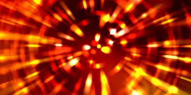 Parlayan ışıkları hareket ettirmenin havalı arka planı. Tasarımınız için canlı renkli bir portal şablonu. Işık ışınları ve hareket halindeki ışıldayan parçacıklar bir solucan deliği şekli oluşturuyor..