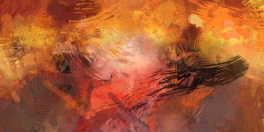 Soyut arkaplanda pürüzlü fırça darbeleri. Fırça boyası. Renkli boya darbeleri. Eşsiz duvar sanatı. Tuvaldeki modern sanat. Renkli çağdaş sanat eserleri.