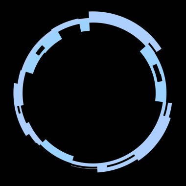 Fütürist dairesel gövde arayüzü elementi. Soyut çember geometrik arkaplan. Dijital teknolojinin grafiksel çizimi.