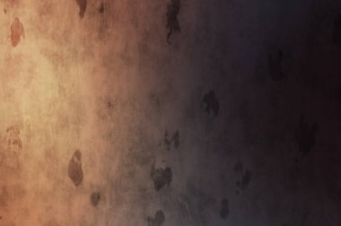 Gotik bir duvarda sıkıntılı ve kirli desenler var. Lekeli renkli hasarlı şablon. Tasarımınız için doku ve elementler. Pis duvar kâğıdı. Grunge arkaplanı.