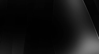 Siyah kıvrımlı yüzey. 3 boyutlu illüstrasyon. Soyut fütüristik geçmiş. Minimalist geometrik kapak tasarımı. Çarpık siyah çizgiler. Lüks dokuma duvar kağıdı. Zarif arkaplan.