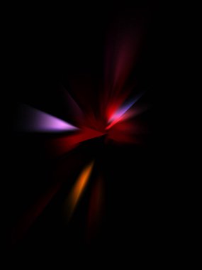 Parlayan ışıkları hareket ettirmenin havalı arka planı. Tasarımınız için canlı renkli bir portal şablonu. Işık ışınları ve hareket halindeki ışıldayan parçacıklar bir solucan deliği şekli oluşturuyor..