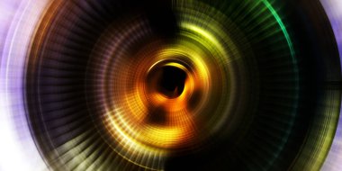 Parlayan neon ışıkları. Parlak sunum tasarım şablonu. Fotoğraf makinesi konsepti. Soyut arkaplan. Dönen ışık ışınları. Hareketli kavramsal duvar kağıdı. Grafik dijital illüstrasyon. 