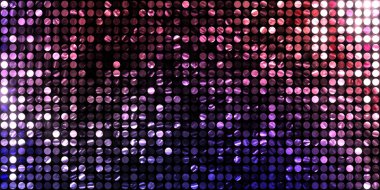 Parlayan ışıklar siyah arka planda parti izleri. Sahne veya stadyum ışıklarının dijital illüstrasyonu. Parlak desenli duvar kağıdı. Sahne ışıkları ile renkli ışıkların ihtişamlı arkaplanı.