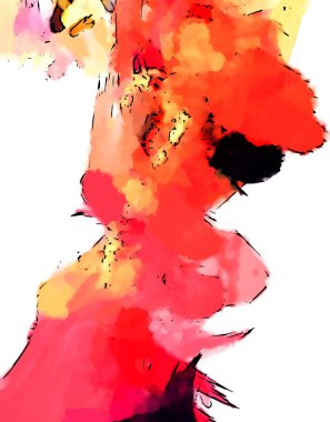 Mürekkep ve fosforlu kalemler yaratıcı çizimler. Beyaz arka planda boyama. El çizimi soyut renk dokuları. Poster, kart, davetiye, pankart, broşür, broşür için tasarım. Boyalı fırça darbeleri