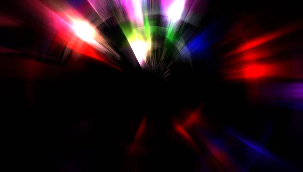 Spectacular Light Show Colorful Vibrant Particle Explotion Glowing Rays Light — Stock Photo, Image