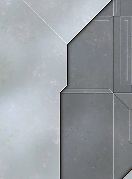 層状のパネル 未来的抽象壁紙 幾何学的技術の反射背景 3D金属テクスチャ 宇宙船型表面 — ストック写真
