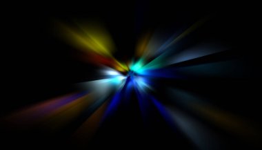 Parlayan yıldızın patlaması. Dinamik renkli arkaplan resmi. Parıldayan ışıklar duvar kağıdı. Tasarımınız için canlı şablon.