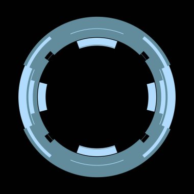 Fütürist dairesel gövde arayüzü elementi. Soyut çember geometrik arkaplan. Dijital teknolojinin grafiksel çizimi.