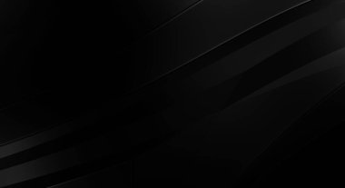 Siyah kıvrımlı yüzey. 3 boyutlu illüstrasyon. Soyut fütüristik geçmiş. Minimalist geometrik kapak tasarımı. Çarpık siyah çizgiler. Lüks dokuma duvar kağıdı. Zarif arkaplan.