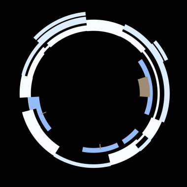 Fütürist dairesel gövde arayüzü elementi. Soyut çember geometrik arkaplan. Dijital teknolojinin grafiksel çizimi.