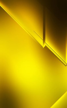 3 boyutlu illüstrasyon. Moda, basit geometrik renk gradyan arkaplan. Geometrik dinamik şekiller. Gölgeli teknoloji dijital şablonu ve gradyan arkaplanda ışıklar.  