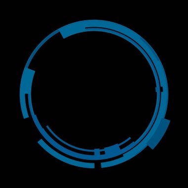 Fütürist dairesel gövde arayüzü elementi. Soyut çember geometrik arkaplan. Dijital teknolojinin grafiksel çizimi.