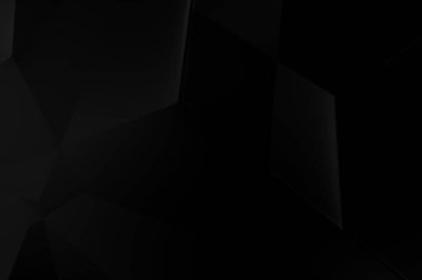 Lüks minimalist tasarım. Fütürist şablon. Karanlık elementleri olan birinci sınıf soyut duvar kâğıdı. Zarif bir zemin. Siyah üç boyutlu geometrik arkaplan. Poster, broşür, sunum için tasarım.