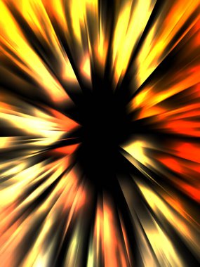 Siyah arkaplanda izole edilmiş dinamik ışık ışınları. Parlayan renkli ışık parçacıklarının grafiksel 2d çizimi.