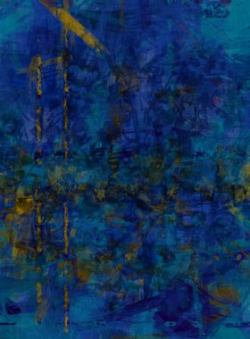 Kaotik resim. Taranmış Boyalı Soyut Arkaplan. Tuval üzerinde etkileyici fırçalanmış resim. Fırça darbesi ile boyanmış. Kaos duvarı sanatı. Sanatsal canlılık ve renkli duvar kağıdı.