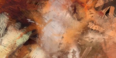 Soyut arkaplanda pürüzlü fırça darbeleri. Fırça boyası. Renkli boya darbeleri. Eşsiz duvar sanatı. Tuvaldeki modern sanat. Renkli çağdaş sanat eserleri.