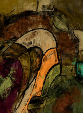 Tuval üzerinde etkileyici fırçalanmış resim. Kaotik resim. Taranmış Boyalı Soyut Arkaplan. Fırça darbesi ile boyanmış. Kaos duvarı sanatı. Sanatsal canlılık ve renkli duvar kağıdı.