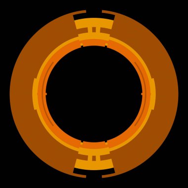 Fütürist dairesel gövde arayüzü elementi. Soyut çember geometrik arkaplan. Dijital teknolojinin grafiksel çizimi.