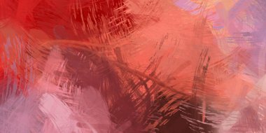 Soyut arkaplanda pürüzlü fırça darbeleri. Fırça boyası. Renkli boya darbeleri. Eşsiz duvar sanatı. Tuvaldeki modern sanat. Renkli çağdaş sanat eserleri.