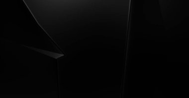 Lüks minimalist tasarım. Fütürist şablon. Karanlık elementleri olan birinci sınıf soyut duvar kâğıdı. Zarif bir zemin. Siyah üç boyutlu geometrik arkaplan. Poster, broşür, sunum için tasarım.