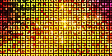 Parlayan ışıklar siyah arka planda parti izleri. Sahne veya stadyum ışıklarının dijital illüstrasyonu. Parlak desenli duvar kağıdı. Sahne ışıkları ile renkli ışıkların ihtişamlı arkaplanı.