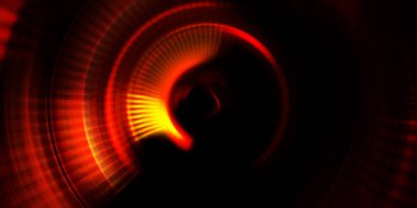 Parlayan neon ışıkları. Parlak sunum tasarım şablonu. Fotoğraf makinesi konsepti. Soyut arkaplan. Dönen ışık ışınları. Hareketli kavramsal duvar kağıdı. Grafik dijital illüstrasyon. 