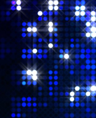 Parlak desenli duvar kağıdı. Sahne ışıkları olan renkli ışıkların ihtişamlı arkaplanı. Parlayan ışıklar siyah arka planda parti izleri. Sahne veya stadyum ışıklarının dijital illüstrasyonu. 