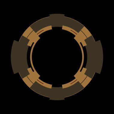 Fütürist dairesel gövde arayüzü elementi. Soyut çember geometrik arkaplan. Dijital teknolojinin grafiksel çizimi.