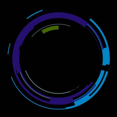 Fütürist dairesel gövde arayüzü elementi. Soyut çember geometrik arkaplan. Dijital teknolojinin grafiksel çizimi.