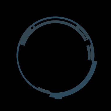 Fütürist dairesel gövde arayüzü elementi. Soyut çember geometrik arkaplan. Dijital teknolojinin grafiksel çizimi.