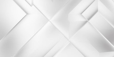 Beyaz 3d geometrik arka plan. Karanlık elementleri olan birinci sınıf soyut duvar kâğıdı. Poster, broşür, sunum ve web sitesi için özel tasarım. Moda lüks minimalist tasarım. Geometrik şablon. 