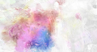 Soyut arkaplanda pürüzlü fırça darbeleri. Fırça boyası. Renkli boya darbeleri. Eşsiz duvar sanatı. Tuvaldeki modern sanat. Renkli çağdaş sanat eserleri.