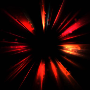 Işık huzmeleri ve parlayan parçacıkların kesiştiği güzel bir zemin. Canlı renkli ışıkların duvar kâğıdı. Parlak ışık görüntüsü.