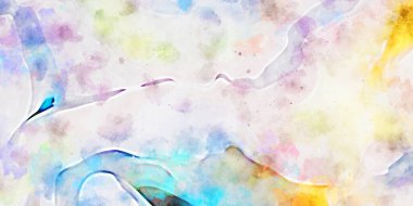 Kova desenli illüstrasyon. Çağdaş ve modern doku. Soyut renk boyama arka planı. Yaratıcı ve sanatsal duvar kağıdı. Fırçalanmış şekilleri ve lekeleri olan sanatsal duvar..