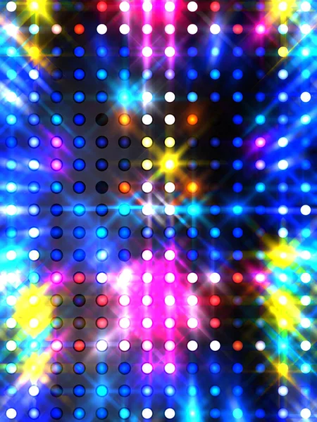 Leuchtende Lichter Party Leds Auf Schwarzem Hintergrund Digitale Illustration Von — Stockfoto