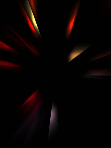 在黑色背景上隔离的动态光线 色彩艳丽的发光粒子图解 — 图库照片