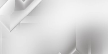 Beyaz 3d geometrik arka plan. Karanlık elementleri olan birinci sınıf soyut duvar kâğıdı. Poster, broşür, sunum ve web sitesi için özel tasarım. Moda lüks minimalist tasarım. Geometrik şablon. 