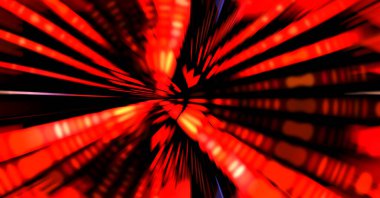 Siyah arkaplanda dönen ışık gösterisi. Lüks çizgiler. Parlak kıvrımlı duvar kağıdı. Uzay tüneli. Dönen ışık çemberi ya da maytap izi. Parlak konsept çizimi.