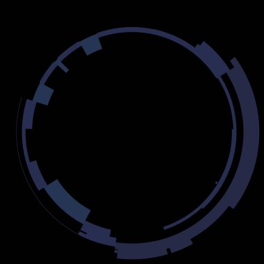 Fütürist dairesel gövde arayüzü elementi. Soyut çember geometrik arkaplan. Dijital teknolojinin grafiksel çizimi.