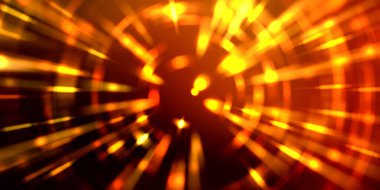 Parlayan ışıkları hareket ettirmenin havalı arka planı. Tasarımınız için canlı renkli bir portal şablonu. Işık ışınları ve hareket halindeki ışıldayan parçacıklar bir solucan deliği şekli oluşturuyor..