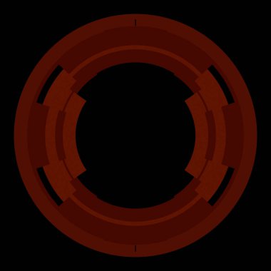 Fütürist dairesel gövde arayüzü elementi. Soyut çember geometrik arkaplan. Dijital teknolojinin grafiksel çizimi.