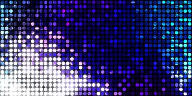 Parlayan ışıklar siyah arka planda parti izleri. Sahne veya stadyum ışıklarının dijital illüstrasyonu. Parlak desenli duvar kağıdı. Sahne ışıkları ile renkli ışıkların ihtişamlı arkaplanı.